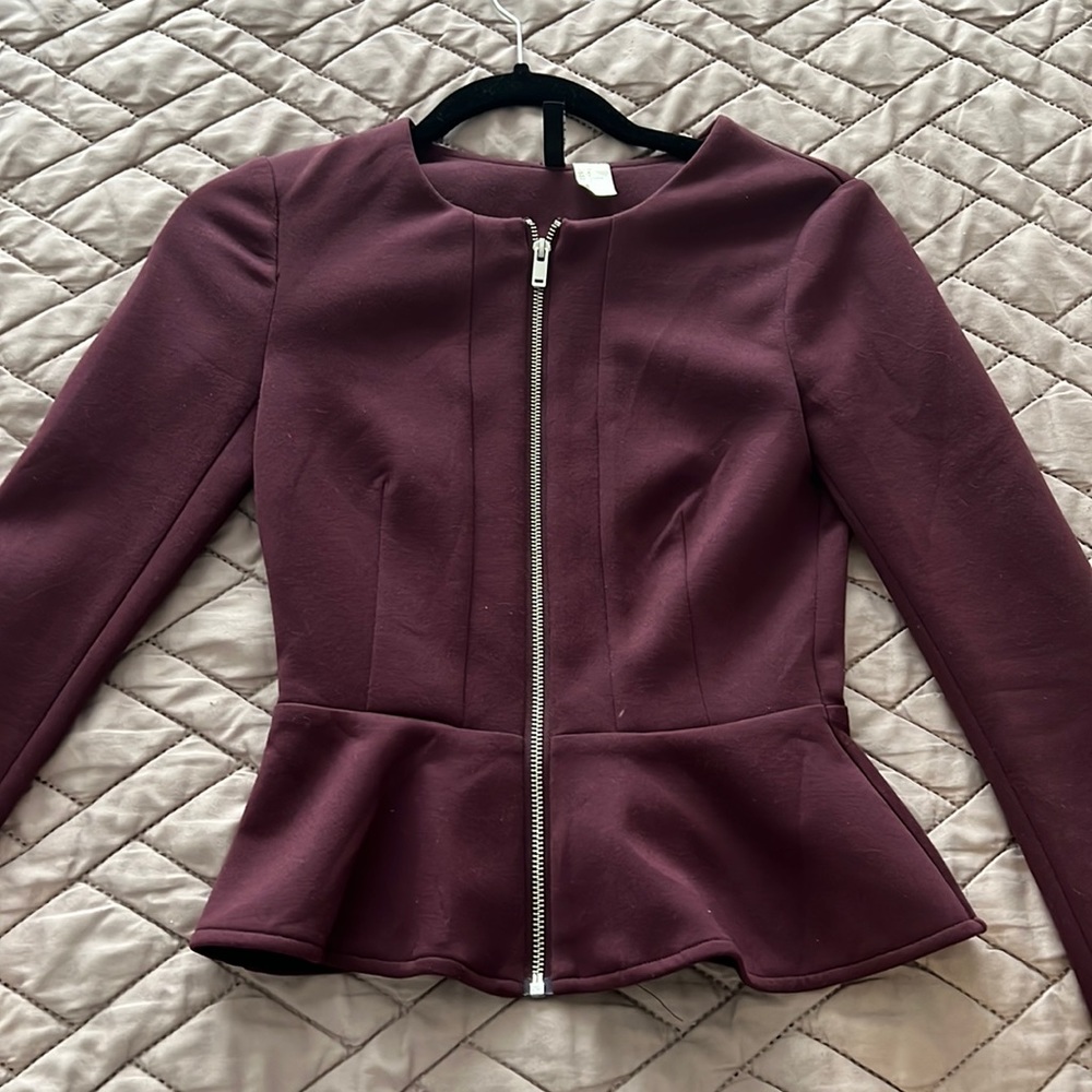 Peplum top Zip up Jacket/ Blazer